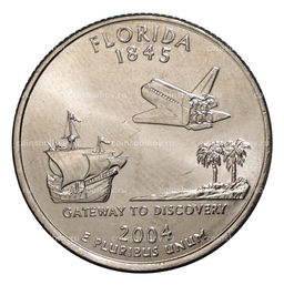 Монета 25 центов (1/4 доллара) 2004 года D США Штаты и территории  Флорида
