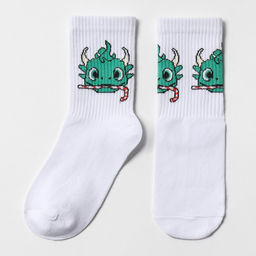 Цена за 2 шт. Носки детские «Дракон», белые, размер 18 (29-31 см)