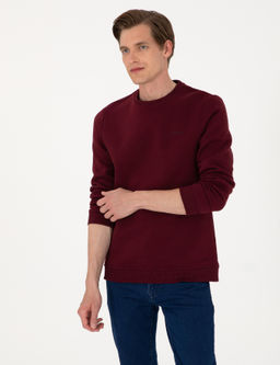 Bordo 3 _plik Regular Fit __i Polarl_ Bisiklet Yaka Basic Sweatshirt - Pierre cardin фото 3