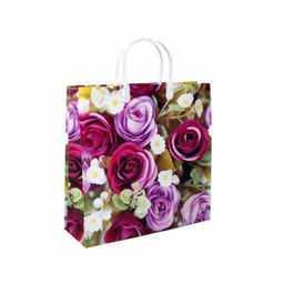 9485 Сумка пластик. BAM 131 (30x30см) средняя Цветы *20