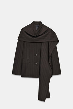 ZW COLLECTION LIMITED EDITION PINSTRIPE BLAZER WITH SCARF - Zara фото 2