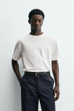 CAMISETA MEDIUM WEIGHT MANGA CORTA / Blanco roto - Zara фото 2