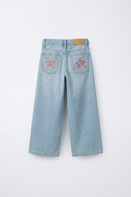 WIDE-LEG JEANS WITH ANIMAL PATCHES - Zara фото 6