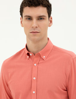 Pembe Slim Fit Uzun Kollu G_mlek