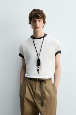 HEAVYWEIGHT RIBBED TRIM T-SHIRT