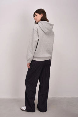 Светло-серая меланжевая толстовка с капюшоном - Incity фото 5