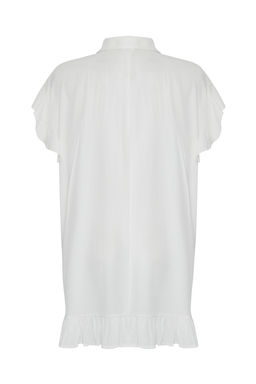 TRENDYOLMILLA Pembe Dokuma Volanl? Plaj Elbisesi TBESS25EL00074 фото 5