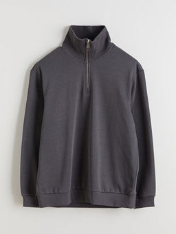 Dik Yaka Erkek Sweatshirt