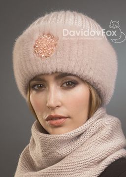 Алель норка трикотаж дымчатая роза украшение