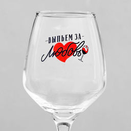 Бокал для вина с надписью «Выпьем за любовь»