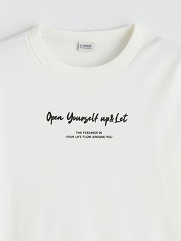 Yaz? Bask?l? Erkek ?ocuk Ti??rt