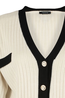 TRENDYOLMILLA Tas Renk Bloklu V Yaka Triko H?rka TWOAW24HI00161  фото 8