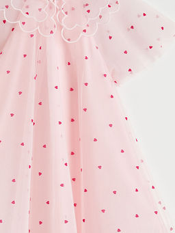 Bebe Yaka Kalp Nak??l? K?z ?ocuk Prenses Elbise