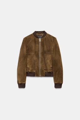 100% SUEDE LEATHER BOMBER JACKET ZW COLLECTION LIMITED EDITION - Zara фото 16