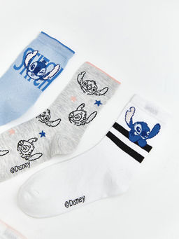 Stitch Bask?l? K?z ?ocuk Soket ?orap 5li