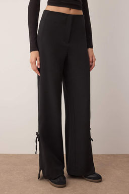 Siyah Paca Y?rtmac ve Fiyonk Detayl? Wide Leg/Genis Paca Pantolon TWOAW26PL00052 - Trendyolmilla фото 3