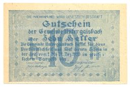 10 геллеров 1920 года Австрия  Нотгельд