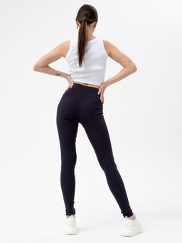 леггинсы из хлопка с добавлением лайкры,серые - Binita фото 5