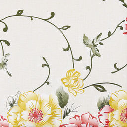 "Vanessa" "Шиповник" Скатерть ПВХ 137х137см, длина стола до 90см, на 4 персоны, матовая, лазерная печать с тиснением, тканевая основа, s0,23мм, Домашняя мода (Китай)