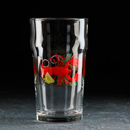 Цена за 12 шт. Пивной бокал «Деликатес», 570 мл, стекло, рисунок МИКС