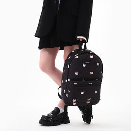 Рюкзак школьный текстильный Коты, 42?14?28 см, чёрный - Nazamok фото 11