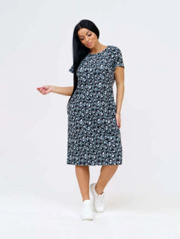 Платье женское, цвет зеленый белый черный