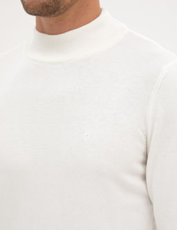 Ekru Slim Fit Yar_m Bal_k__ Yaka Basic Triko Kazak - Pierre cardin фото 7