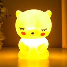 Ночник "Медвежонок" LED от батареек 3xLR44 желтый 7х7х11,5 см