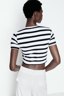 CROPPED STRETCH T-SHIRT - Zara фото 23