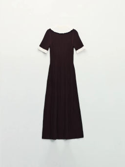 Вязаное платье миди с вискозой в составе / Zarina фото 11