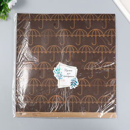 Цена за 5 шт. Бумага для скрапбукинга двусторонняя крафт «Домики и зонтики», плотность 180 г, 30.5×32 см