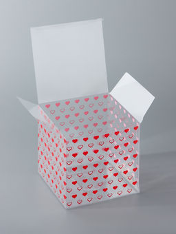 Цена за 5 шт. Складная прозрачная коробка из PVC, для упаковки подарков, Сердечки, 11?11?11 см