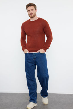 TRENDYOL MAN Kiremit Slim Fit Dar Kesim Bisiklet Yaka Reglan Kol Basic Triko Kazak TMNAW25KZ00000 - Trendyolmilla фото 65