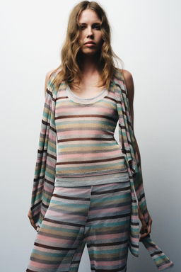STRIPED METALLIC THREAD TOP - Zara фото 9