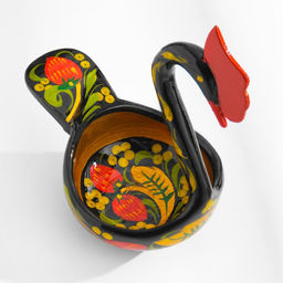 Конфетница дерево «Лебедь»,14×11×7 см, хохлома