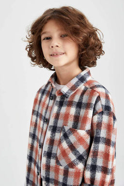 Фланелевая рубашка с длинным рукавом для мальчика - Defacto фото 6