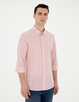 Pembe Slim Fit Uzun Kollu G_mlek - Pierre cardin фото 3