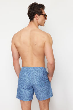 TRENDYOL MAN Mavi Standart Boy Geometrik Bask?l? Deniz Sortu TMNSS24DS00007 - Trendyolmilla фото 15