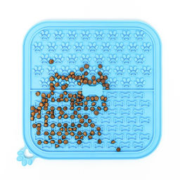 Коврик для лизания на присосках 18.518.5 см, силикон, голубой - Пижон фото 3