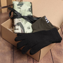 Набор подарочный Этель. 23 февраля, плед флисовый, носки, перчатки