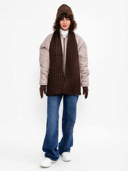 Шарф ОДНОТОННЫЙ вязаный в/шерсть 160х22 см