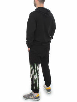 2627/7350 BLACK/GREEN Костюм спортивный мужской (75% хлопок, 20% полиэстер, 5% спандекс)