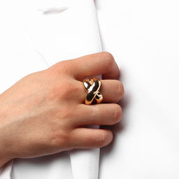 Кольцо металл Тренд бесконечность, объём, цвет золото, размер 18 - Qf фото 3