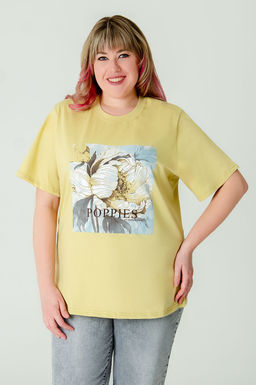 Арт. 3-1154 Футболка женская 50-58 (5 шт) Цвет:горчичный - Калинка фото 13