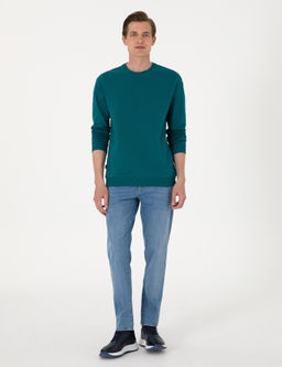 Z_mr_t 2 _plik Regular Fit Bisiklet Yaka Basic Sweatshirt