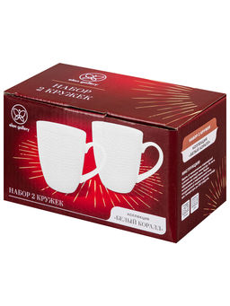 Набор кружек 2 пр. 350 мл 12*8,5*10 см Белый коралл, фарфор - Elan gallery фото 3