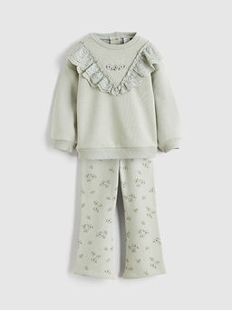 F?rf?rl? ?i?ekli K?z Bebek Sweatshirt ve Tayt