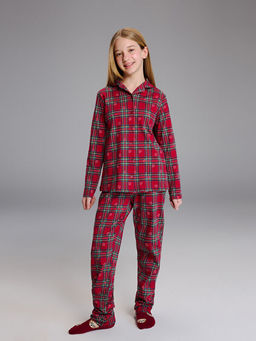 Ekose Desenli K?z ?ocuk Pijama Tak?m?