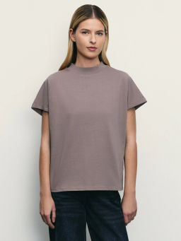 Футболка со спущенным плечом из хлопка / Zarina  фото 3