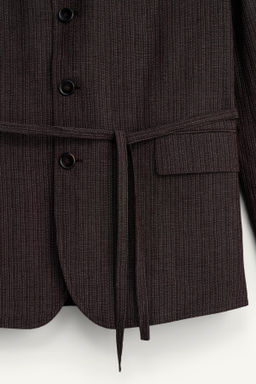 BLAZER TRAJE RAYAS VISCOSA - LINO / Marr?n oscuro - Zara фото 10